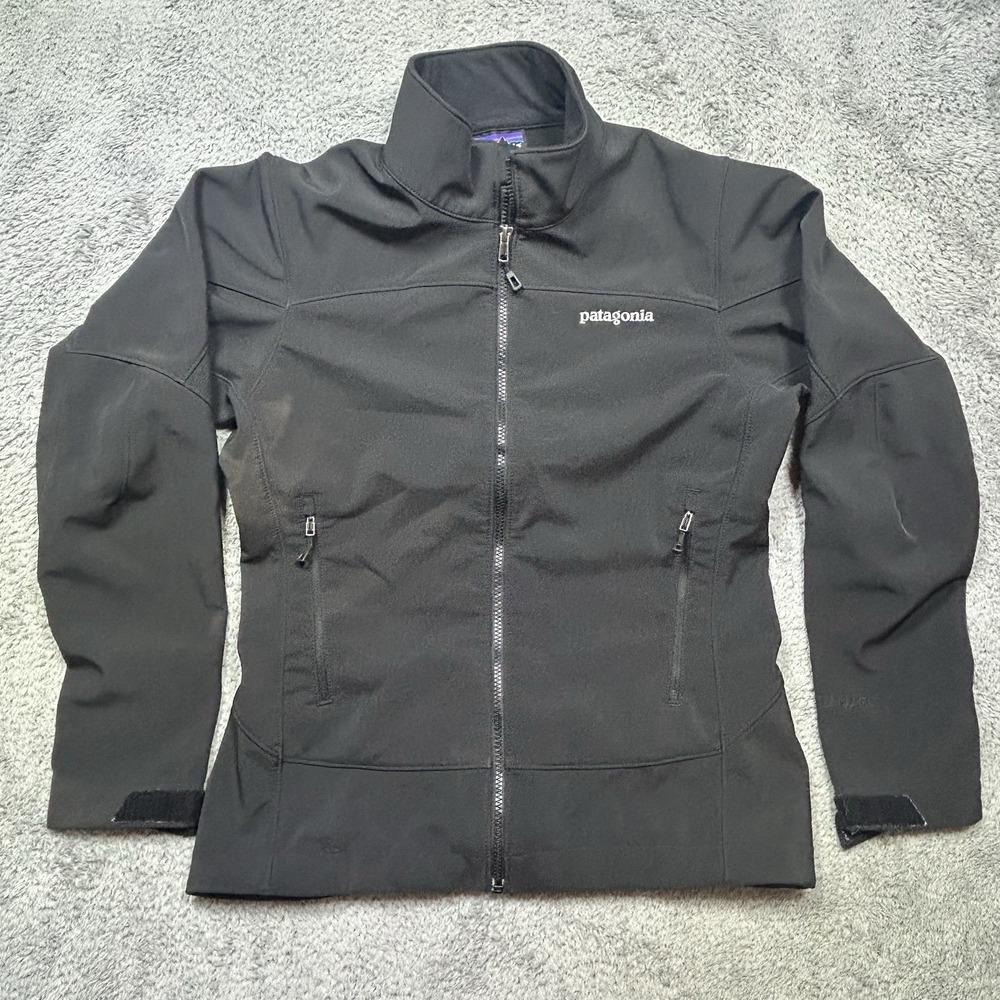 Patagonia Adze Jacket Women's M Black Full Zip Outdoor Hiking DISCOLORATION